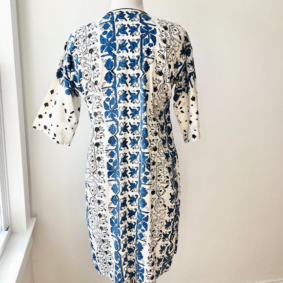 vintage 60s block print kaftan - Picture 8 of 10